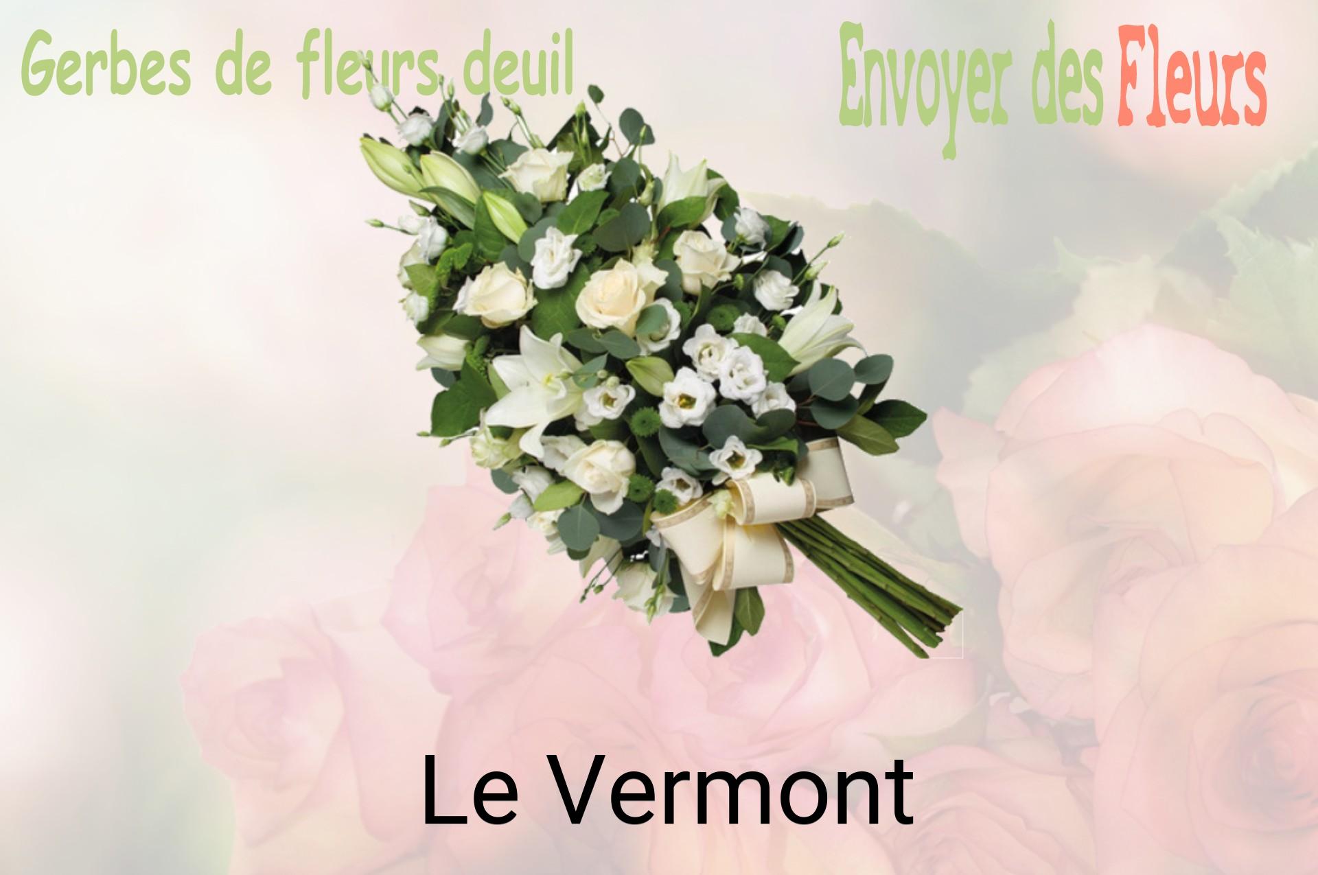 Gerbe de fleurs de deuil livrée à Le Vermont